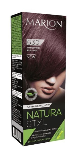 Marion 630 Intensywny burgund Farba do włosów 80 ml + Odżywka 10 ml - Długi