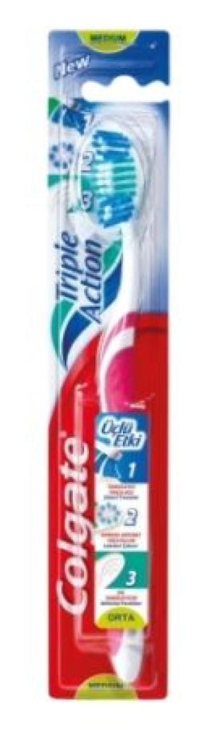 Colgate, Triple Action Szczoteczka średnia, 1 sztuka