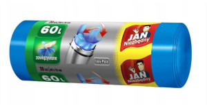 Jan Niezbędny, Worki na śmieci, niebieskie, 60l, 20 sztuk (HIT)