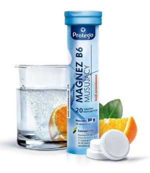 Protego Magnez B6 Musujące, 20 tabletek musujących - Długi termin ważności!