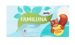 Mola, Familijna, Papier toaletowy, biały, 8 rolek (HIT)
