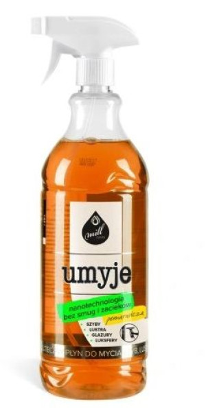 Mill Clean Umyje, Płyn do mycia szyb Pomarańcza, 1,22 l
