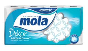 Mola, Blue Dekor, Papier toaletowy, 8 rolek (HIT)