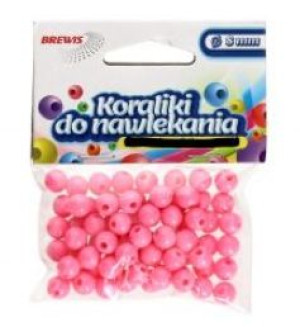 Koraliki do nawlekania 8mm, różowe