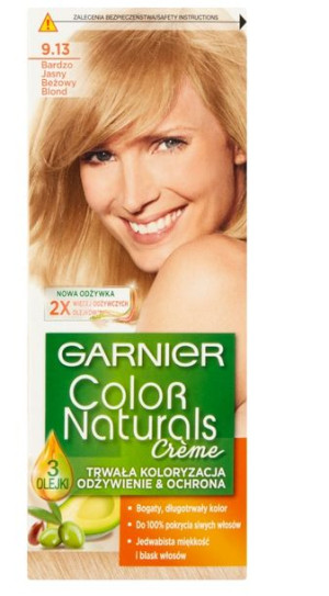 Garnier, Farba do włosów 9.13 Bardzo Jasny Beżowy Blond (HIT)