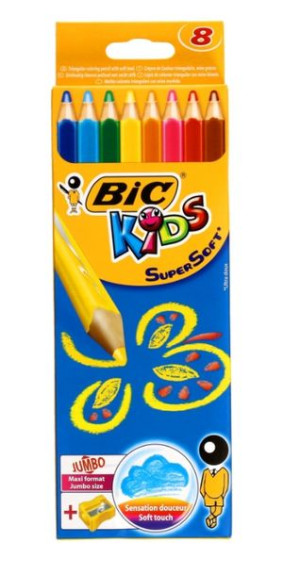BIC, Kredki ołówkowe SuperSoft, 8 sztuk