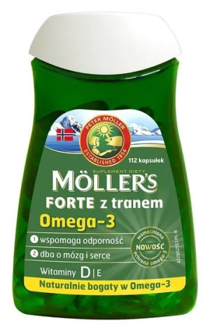 Tran Mollers Forte 112 kapsułek - Długi termin ważności!
