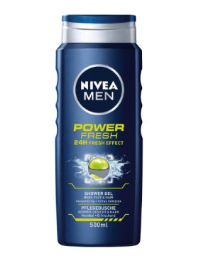 Nivea Men, Żel pod prysznic, Power refresh, 500 ml (HIT)