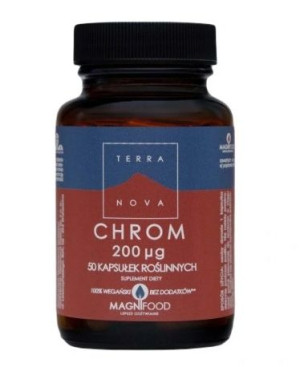 Terranova, Chrom 200 mcg, 50 kapsułek - Długi termin ważności!
