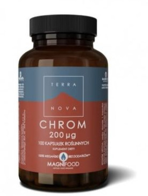 Terranova, Chrom 200 mcg, 100 kapsułek - Długi termin ważności!