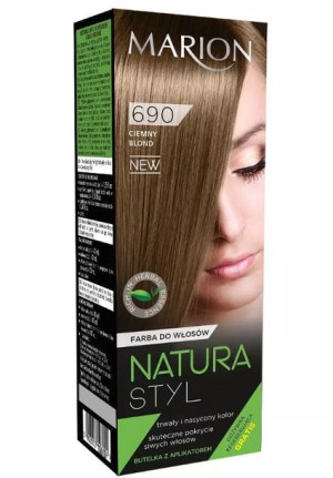 Marion 690 Ciemny blond Farba do włosów 80 ml + Odżywka 10 ml - Długi termi