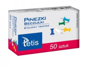 Pinezki beczułki kolorowe, 50 sztuk