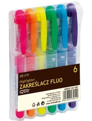 Zakreślacz fluo GR-219, 6 kolorów
