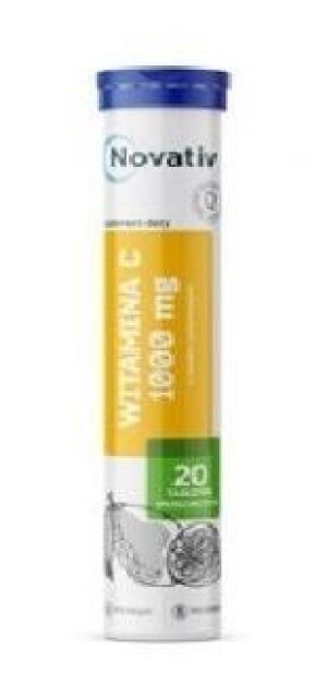 Novativ Witamina C 1000mg, 20 tabletek musujących - Długi termin ważności!