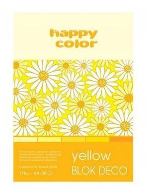 Blok dekoracyjny A4, yellow, 20 kartek