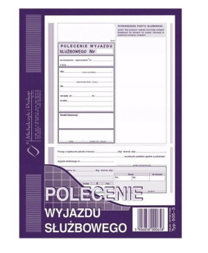 Polecenie wyjazdu służbowego A5, 40 kartek