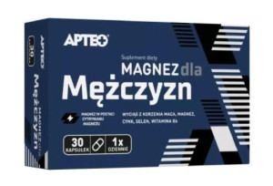 Apteo Magnez dla mężczyzn, 30 kapsułek - Długi termin ważności!