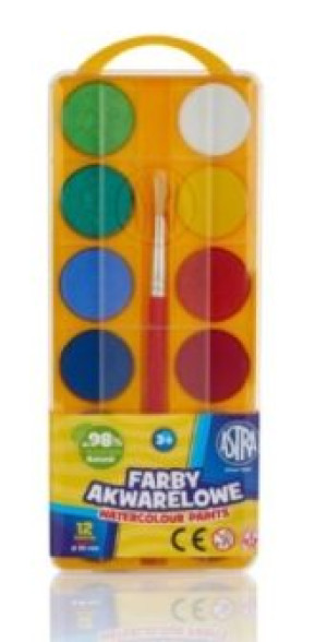Farby akwarelowe, 12 kolorów