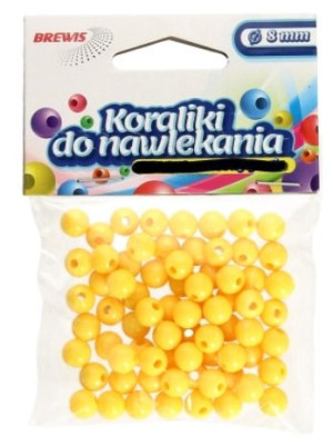 Koraliki do nawlekania 8mm, żółte