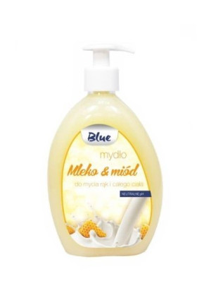 Blue, Mydło w płynie Mleko & Miód, 500 ml