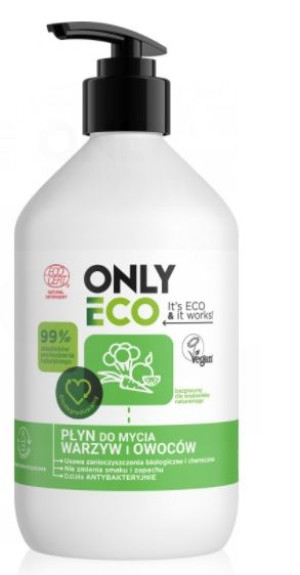 Onlyeco, Płyn do mycia warzyw i owoców, 500 ml - Długi termin ważności!