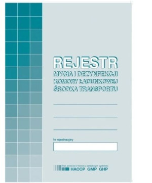 Rejestr mycia i dezynfekcji H91-3 A5, 16 kartek