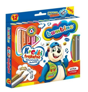 Bambino, Kredki trójkątne, 12 kolorów