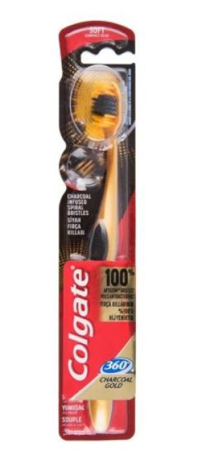 Colgate, Charcoal Gold, Soft, Szczoteczka do zębów, 1 sztuka (HIT)