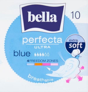 Bella Perfecta, Ultra Blue, Podpaski ze skrzydełkami, 10 sztuk (HIT)