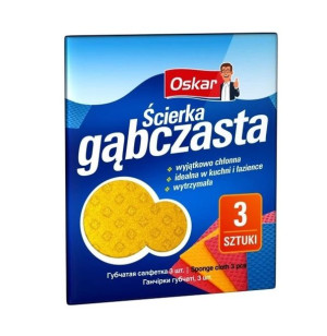 Oskar, Ścierka gąbczasta, 3 sztuki