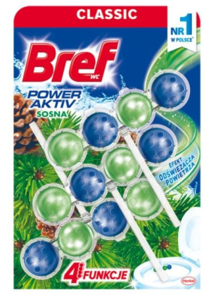 Bref, WC Power Aktiv, Zawieszka do WC, Sosnowy Las, 3 x 50 g (HIT)