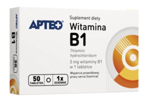 Apteo Witamina B1 3mg, 50 tabletek - Długi termin ważności!