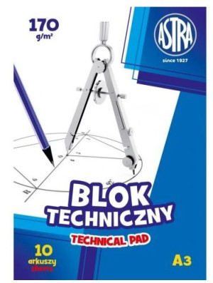 Blok techniczny 170g/m2  A3, 10 arkuszy