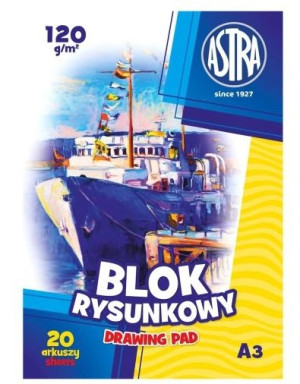 Blok rysunkowy 120g/m2 A3, 20 arkuszy
