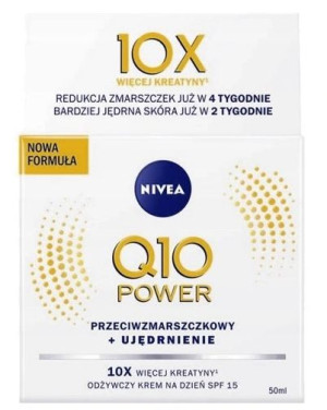 Nivea, Q10 Power Przeciwzmarszczkowy ujędrniający krem na dzień, 50 ml