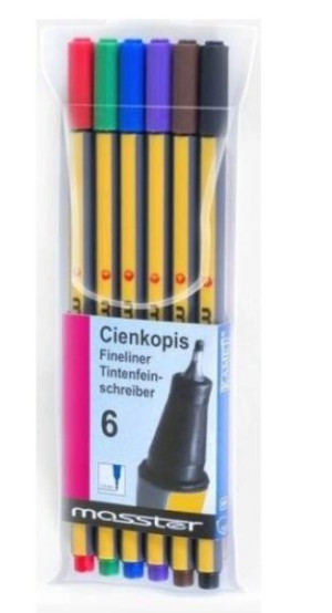 Cienkopisy, 6 kolorów