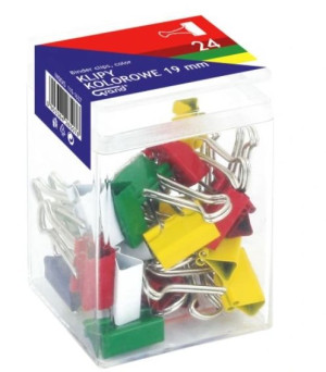 Klipy kolorowe 19mmm, 24 sztuki