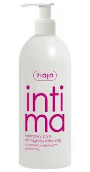 Ziaja Intima, kremowy płyn do higieny intymnej z kwasem mlekowym, 500ml - D