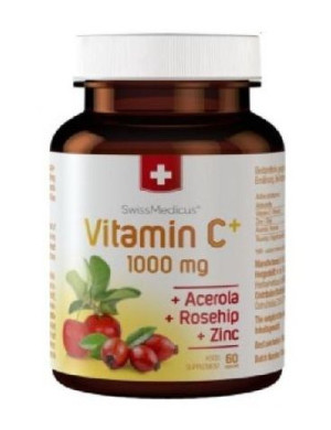 SwissMedicus Vitamin C+ 1000mg, 60 kapsułek - Długi termin ważności!