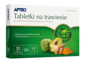 Apteo Tabletki na trawienie, 30 tabletek - Długi termin ważności!