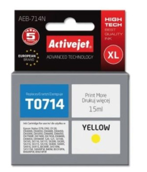 ActiveJet, Tusz do Epson AEB-714N (zamiennik T0714) yellow (żółty)