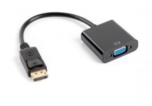 Lanberg, Adapter DisplayPort (M) -> VGA 15 pin (F) czarny na kablu