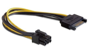Delock, Kabel SATA Power(M) - PCI Express 6Pin, 21cm