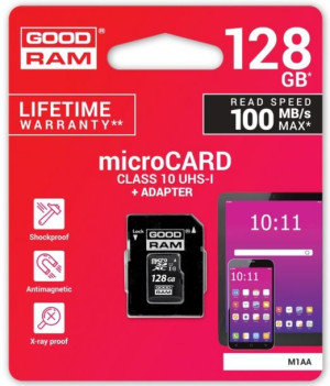 Goodram, Karta pamięci microSDHC 128GB CL10 UHS I + adapter