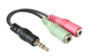 Delock, Adapter Mini Jack(M) 4Pin -> Mini Jack(F)x2, 12cm