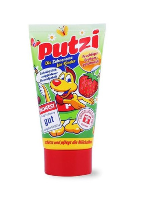 (DE) Putzi, Pasta do zębów dla dzieci, truskawka, 50ml (PRODUKT Z NIEMIEC)