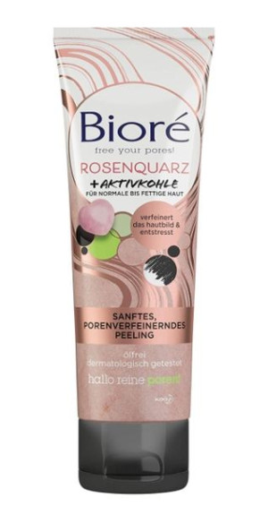(DE) Bioré, Peeling do twarzy z różowym kwarcem + węglem aktywnym, 110ml (P