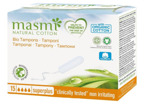 (DE) MasMI, Natural Cotton, Super Plus, Tampony higieniczne, 15 sztuk (PROD