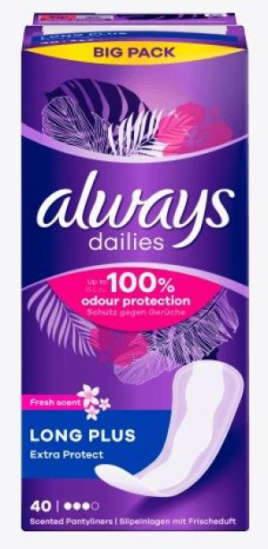 (DE) Always, Long Plus Extra Protect, Wkładki higieniczne, 40 sztuk (PRODUK