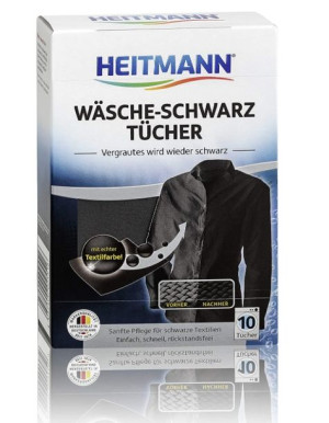 (DE) Heitmann, Ściereczki przywracające czerń, 10 sztuk (PRODUKT Z NIEMIEC)